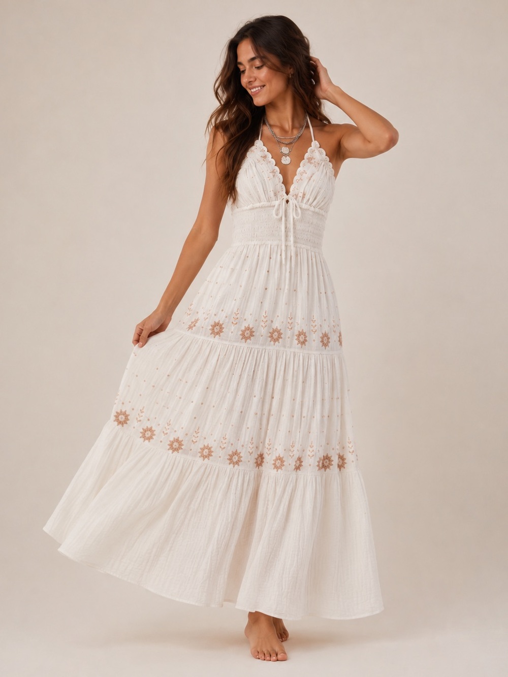 🎉LAST PIECE🎉FREE‎ PEOPLE Real Love Embroidered Maxi Dress
